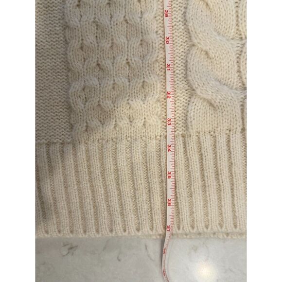 NWOT Banana Republic Cable Knit Turtleneck Sweater Dress Cream Classic Wool - Picture 8 of 11